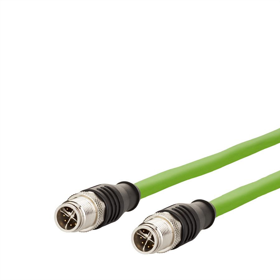 METZ CONNECT Verbindungsleitung M12 ST-M12 ST, 8-pol X-kodiert, gerade-gerade, 2 m