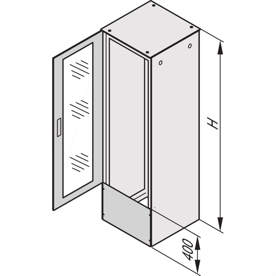 SCHROFF Anschlussplatte für verkürzte Türen /Rückwände, geschlossen, IP 55 - AN.PLATTE IP55 400H600B 7021