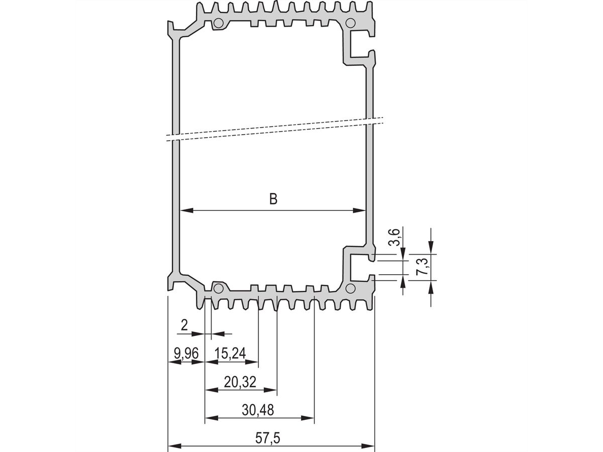 SCHROFF HF-Tubus - HF-TUBUS 3HE 12TE 1 METER