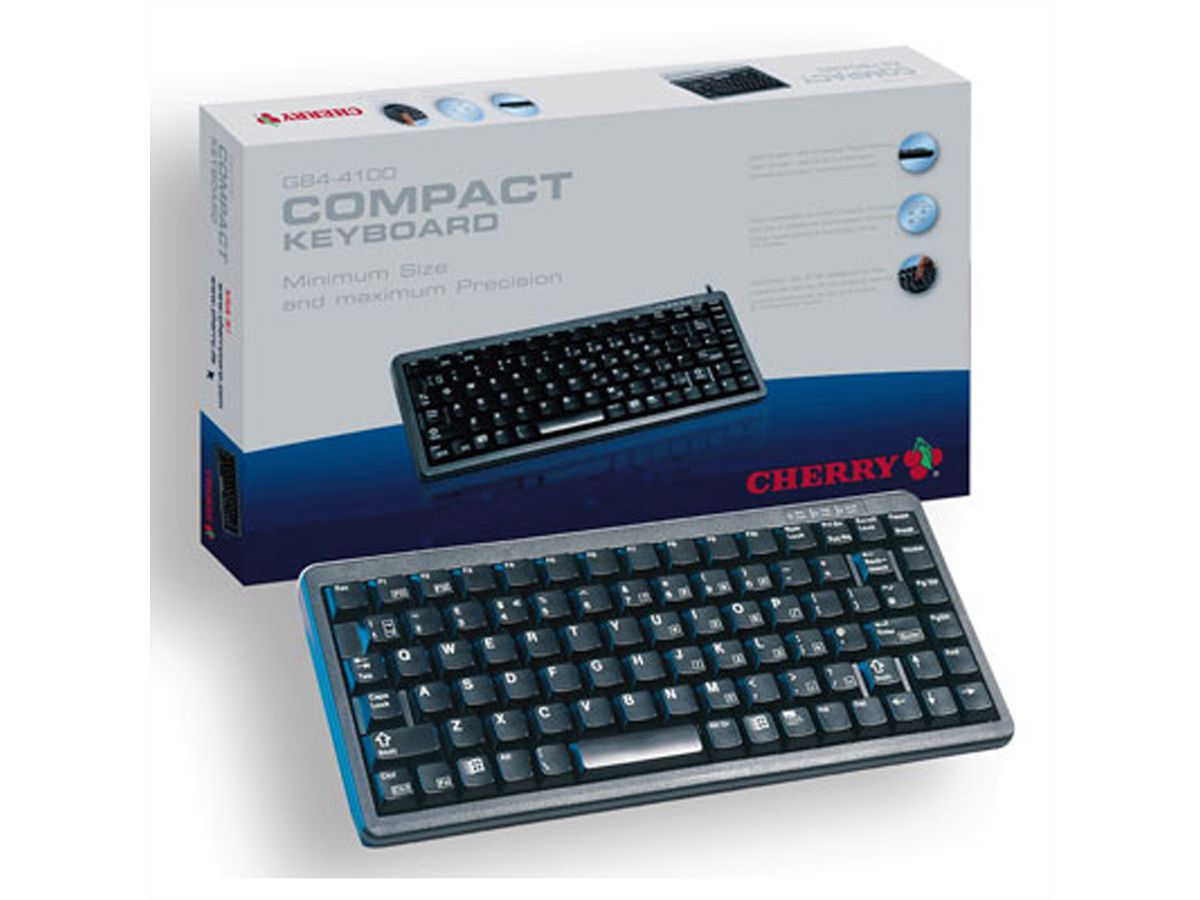 Cherry Kompakt-Tastatur G84-4100 schwarz USB+PS/2, G84-4100LCMDE-2