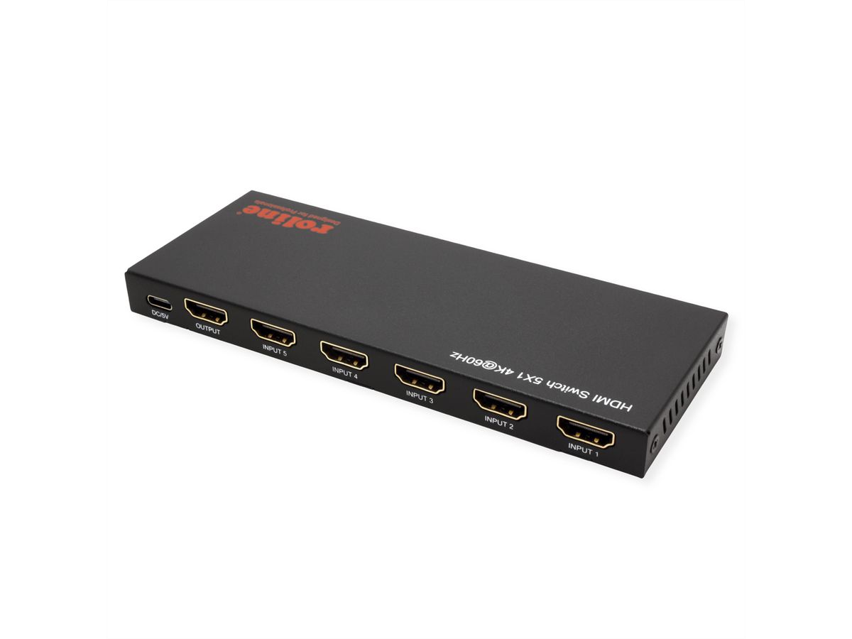 ROLINE 4K HDMI Switch, 5-fach, mit Fernbedienung