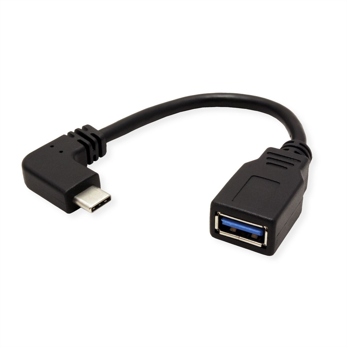 ROLINE USB 3.2 Gen 1 Kabel Typ C - Typ A, ST/BU, OTG, schwarz, 0,15 m