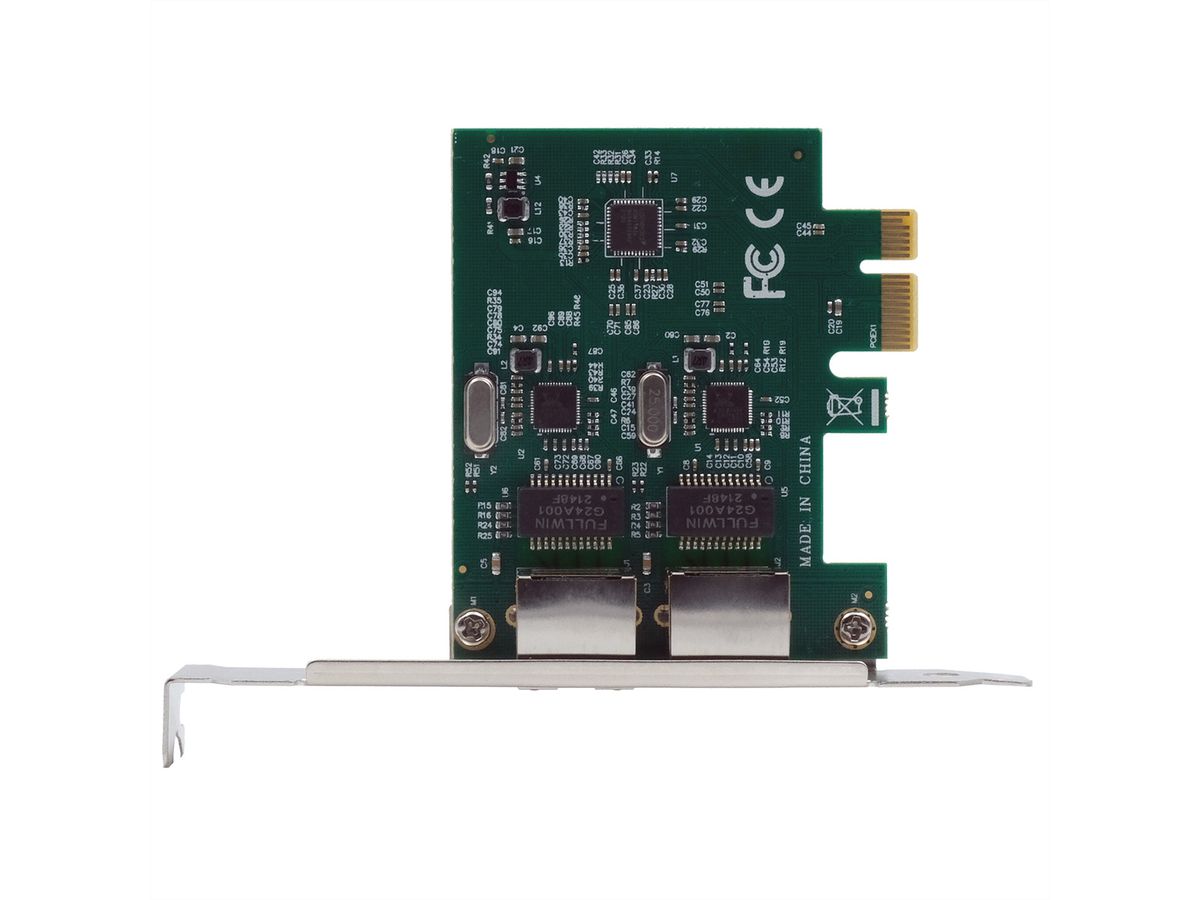 EXSYS EX-60102 2-Port 1Gigabit PCIe Netzwerkkarte