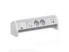 BACHMANN DESK 2xUTE 1xUSB A/C 22W 1xSchalter GST18 RAL9010