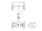 BACHMANN DESK2 1x Schutzkontakt 1xUSB Charger Inox