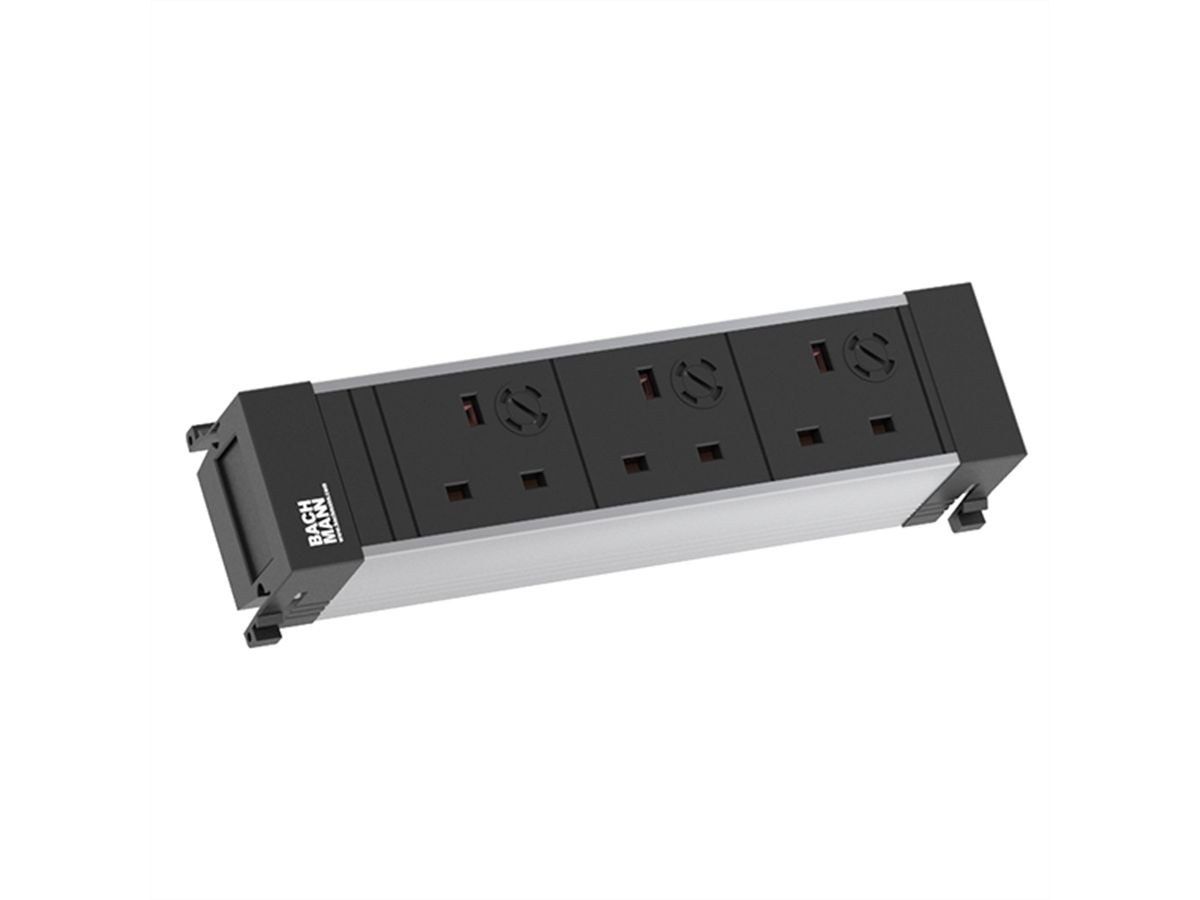 BACHMANN POWER FRAME 3xUK 90° 3,15A, Strom 0,2m GST18 United Kingdom