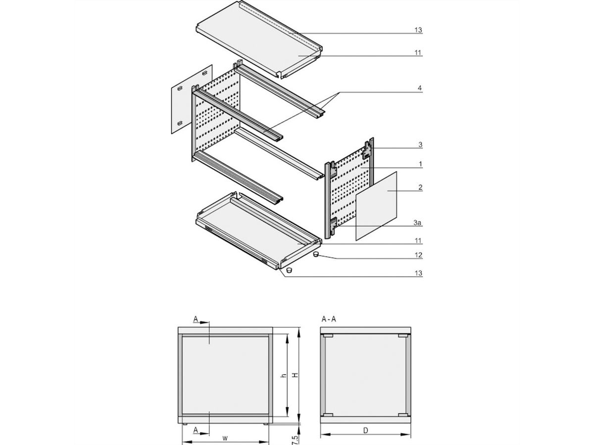SCHROFF ratiopacPRO air Gehäuse - RATIO.AIR FB 3/4HE 63TE 255T
