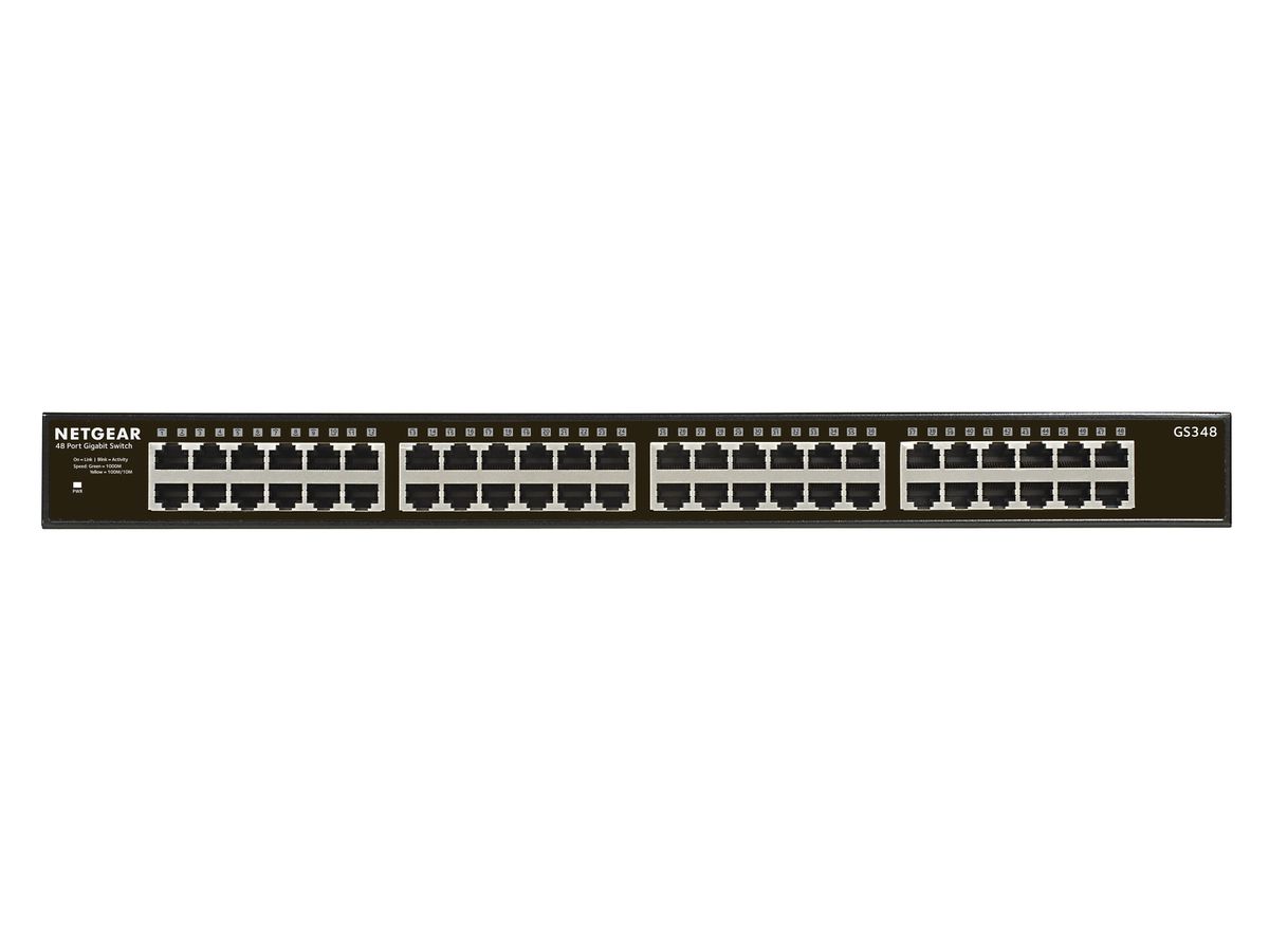 Netgear GS348 ungemanaged Gigabit Ethernet (10/100/1000) 1U Schwarz