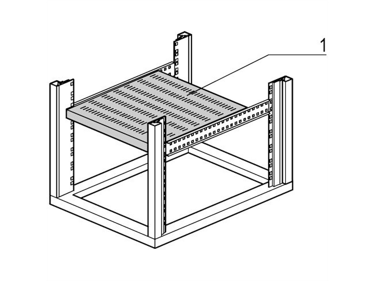 SCHROFF Fachboden stationär (Universal eurorack) - FACHB.UNI.STAT.600B500T 7021