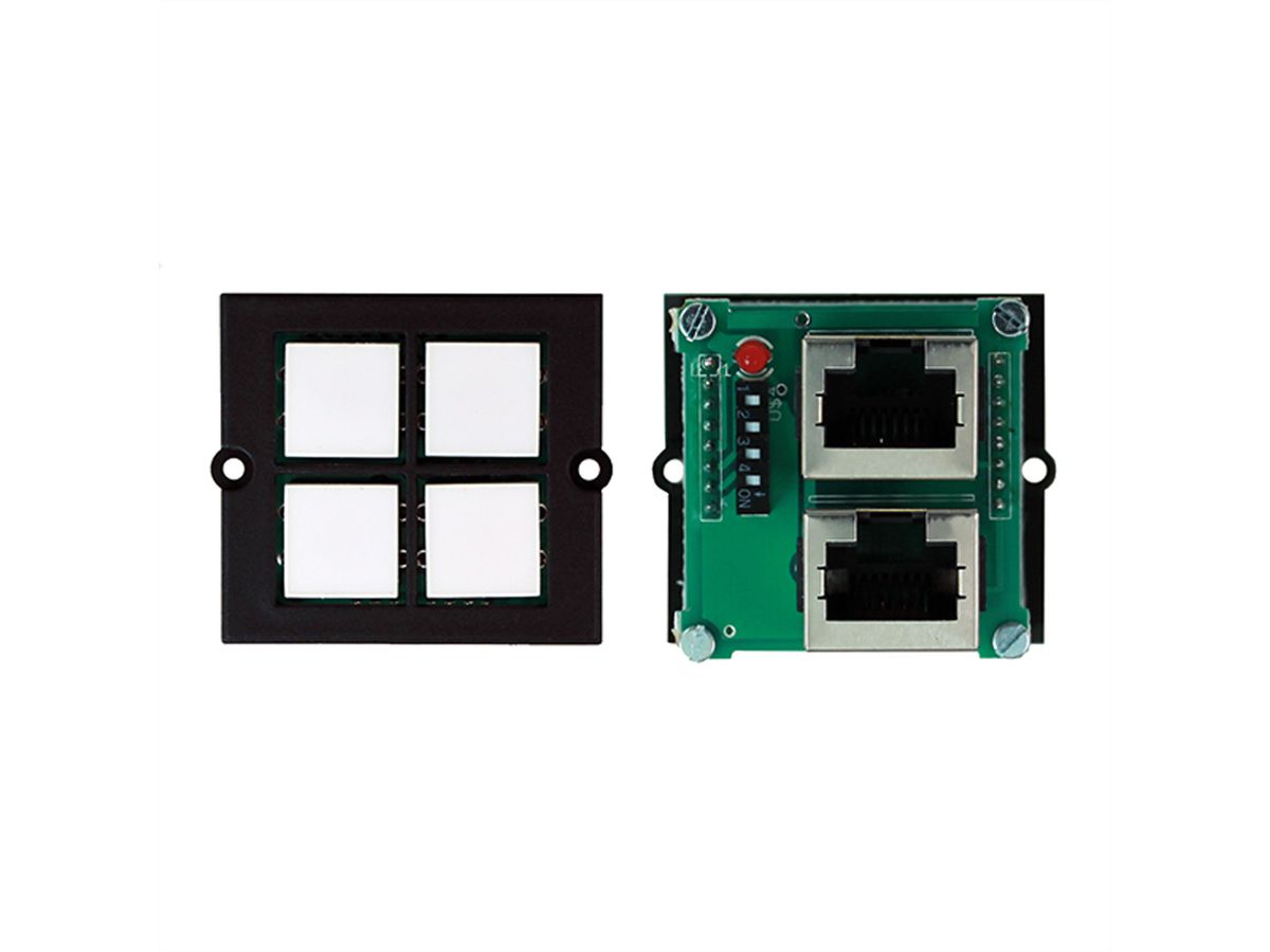BACHMANN Rahmen 4xTaster universal Controler+ Beschriftungsfelder