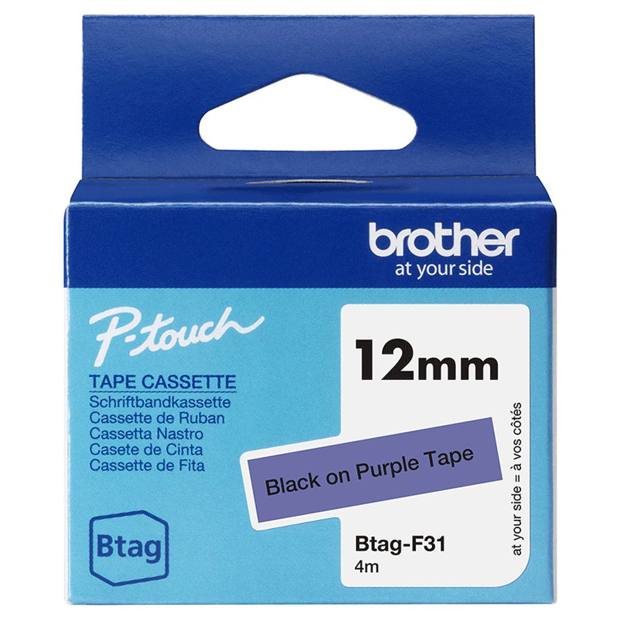 Brother BTAG-F31 Etiketten erstellendes Band Schwarz auf violett