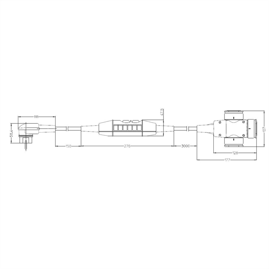 BACHMANN PRCD-S Lg: 3,15m 230V 16A 30mA, Schutzkontaktverlängerung H07RN-F 3G1,5mm