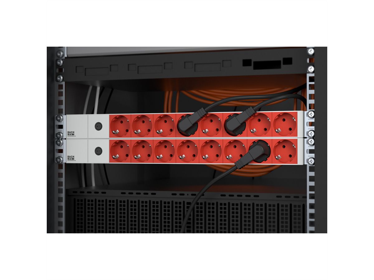 BACHMANN 19" Steckdosenleiste 8-fach, 2300W, IEC320 C14 Stecker