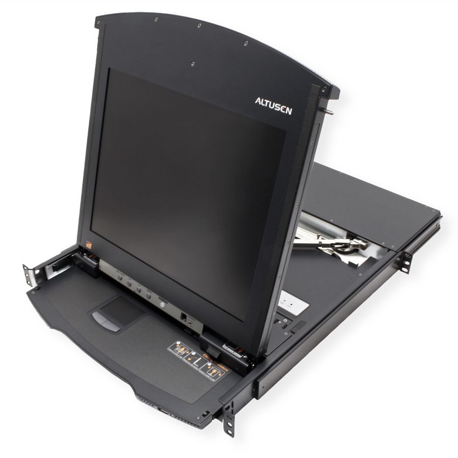 ATEN KL1516AiM KVM Over-IP Switch, 43cm TFT, VGA, PS/2-USB über Kat 5, 16 Ports, DE-Layout