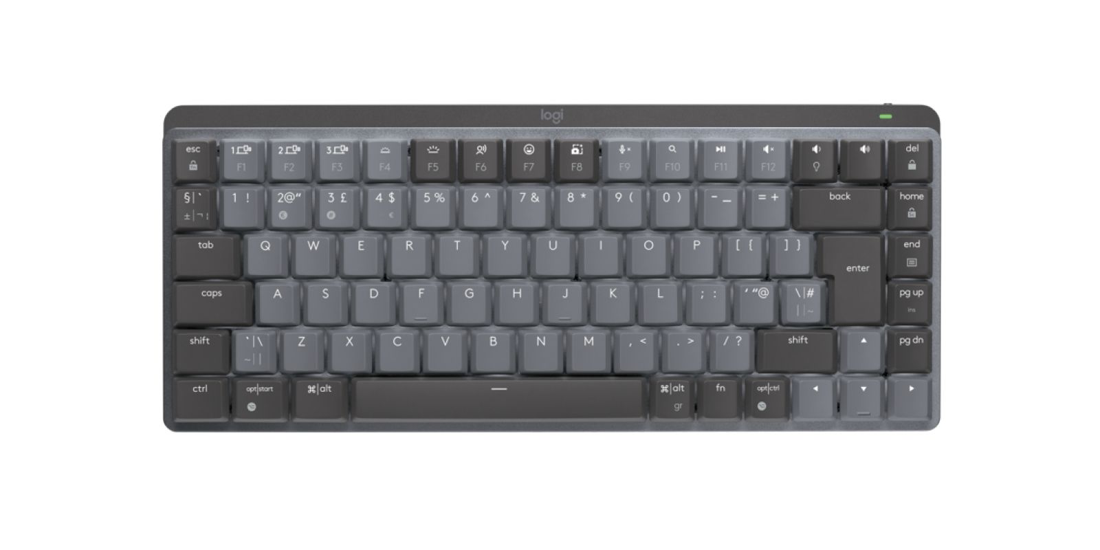 Logitech MX Mini Mechanical Tastatur Büro RF Wireless QWERTY UK Englisch Graphit, Grau
