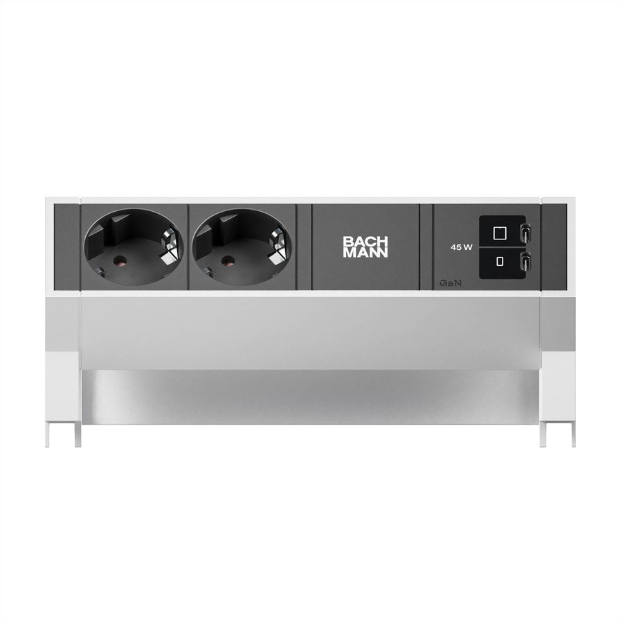 BACHMANN DESK2 2xCEE7/3 1xUSB C/C 45W, L=0,2m RAL9010