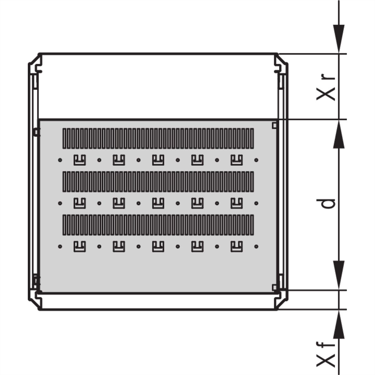 SCHROFF Gestellfachboden stationär - GEST.FACHBODEN 800X 700 7035