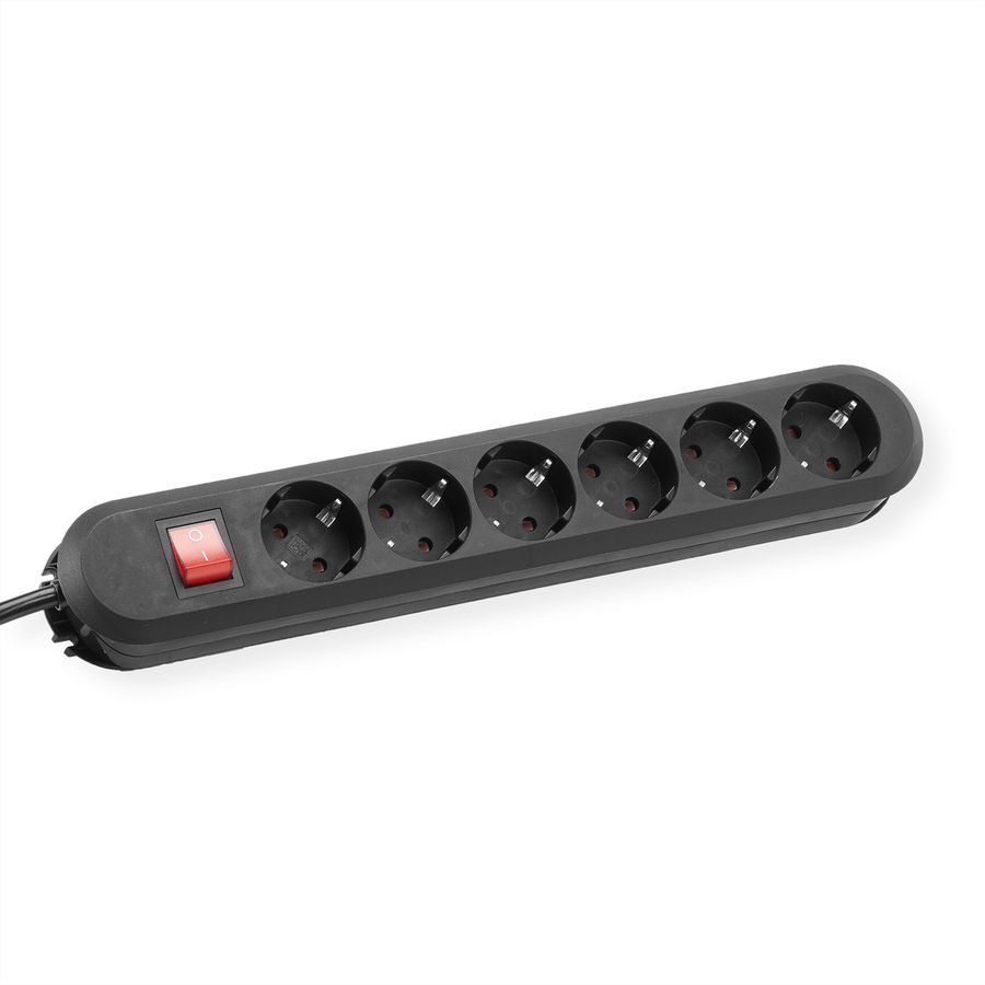 BACHMANN SMART Steckdosenleiste 6x Schutzkontakt, Schalter, schwarz, 1,5 m