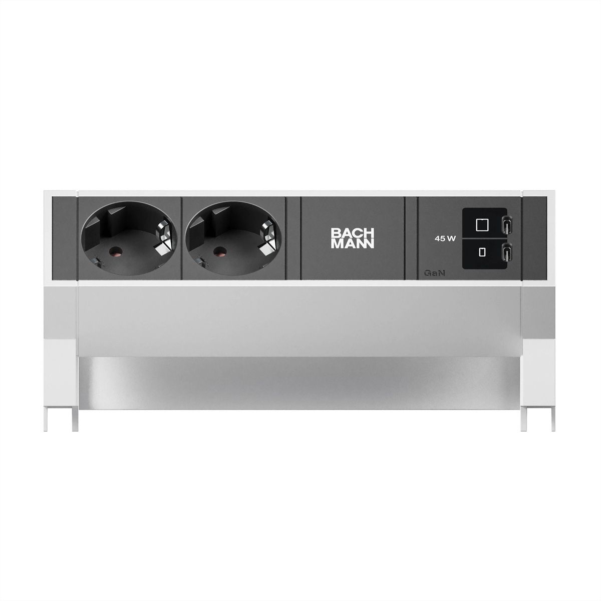 BACHMANN DESK2 2xCEE7/3 1xUSB C/C 45W, L=0,2m RAL9010