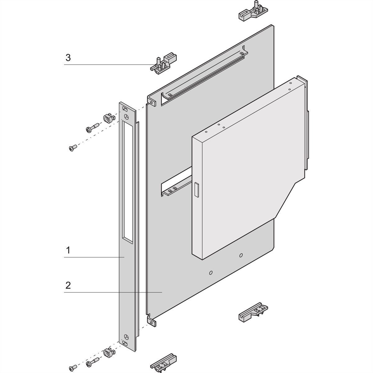 SCHROFF Laufwerkkassette mit U-Frontplatte geschirmt, für Slim Line CD / DVD, HD 1x 2,5", 6 HE vertikal