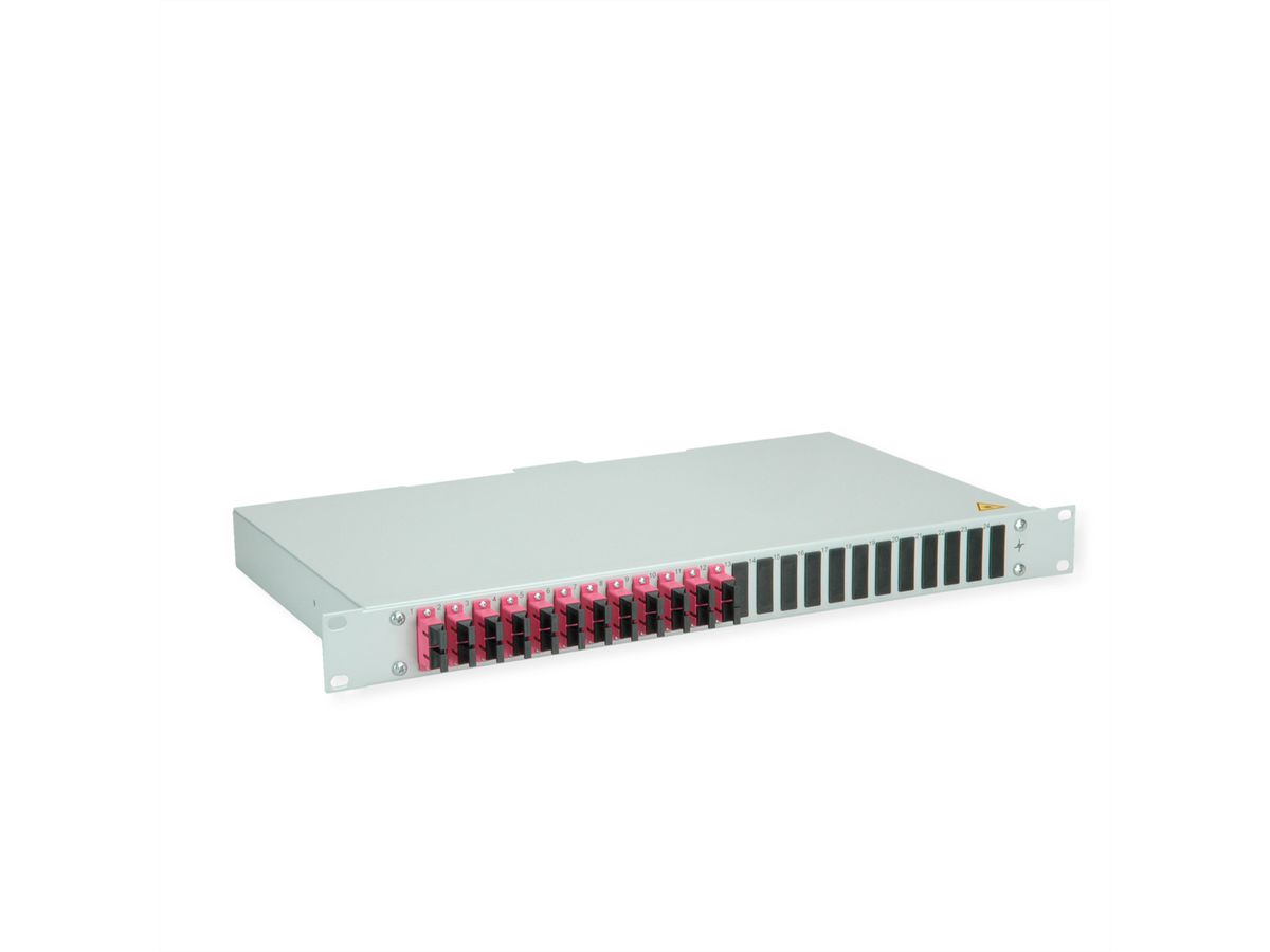 TELEGÄRTNER BASIS eco LWL-Panel mit Kupplungen, 12x SC Duplex, violett, OM4