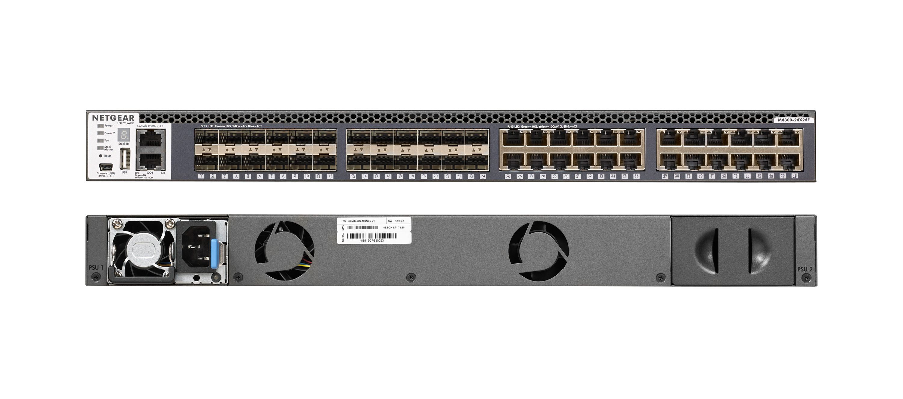 NETGEAR M4300-24X24F/US/EMEA Managed 10G Ethernet (100/1000/10000) 1U Grau