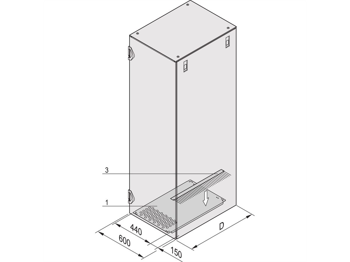 SCHROFF VARISTAR Bodenblech seitl. Kabeleinfhrg., f. Schränke 800x800mm