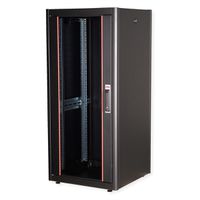 ROLINE 19-Zoll Netzwerkschrank Basic 26 HE, 600x600 BxT Glastür schwarz