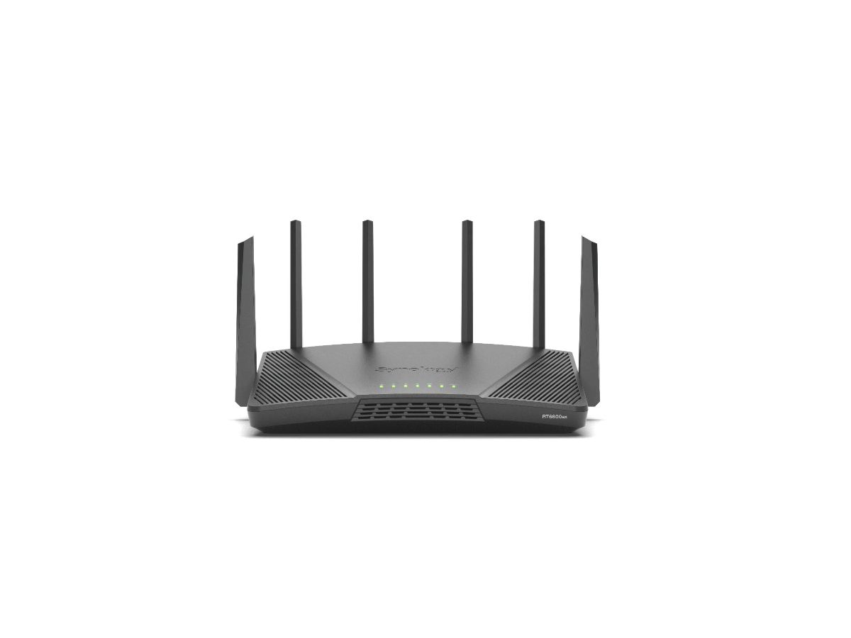 Synology RT6600ax Router WiFi6 1xWAN 3xGbE 1x2.5Gb WLAN-Router Tri-Band (2,4 GHz / 5 GHz / 5 GHz) Schwarz