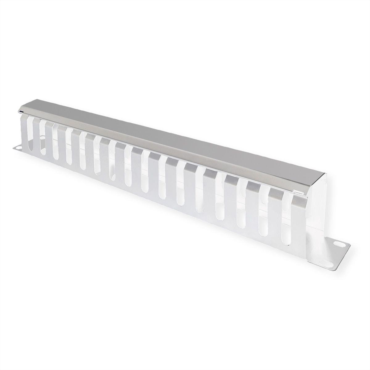 VALUE 19-Zoll-Frontplatte 1 HE mit Rangierkanal 40 x 80 mm, grau