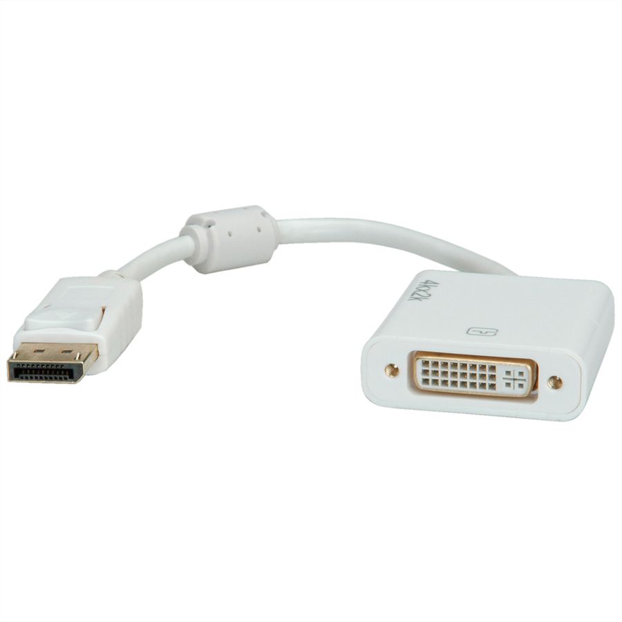 ROLINE 4K DisplayPort-DVI Adapter, DP Stecker-DVI Buchse