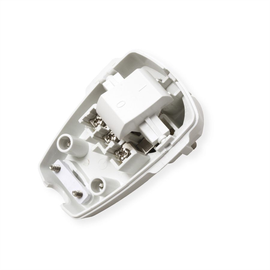 BACHMANN Schutzkontaktstecker, weiß, abschaltbar Wippschalter 2-p
