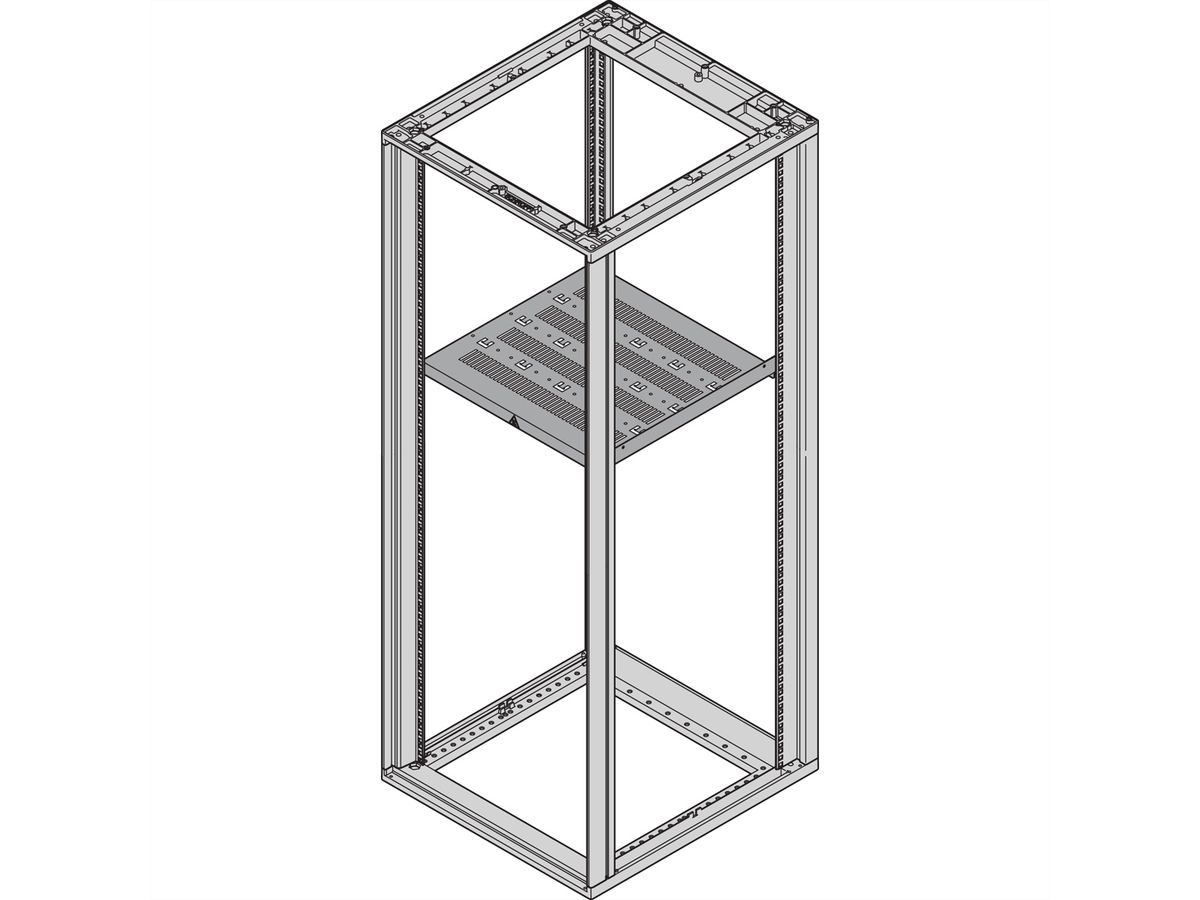 SCHROFF Fachboden, stationär - 19"FACHB.STAT.600B 800T 7021