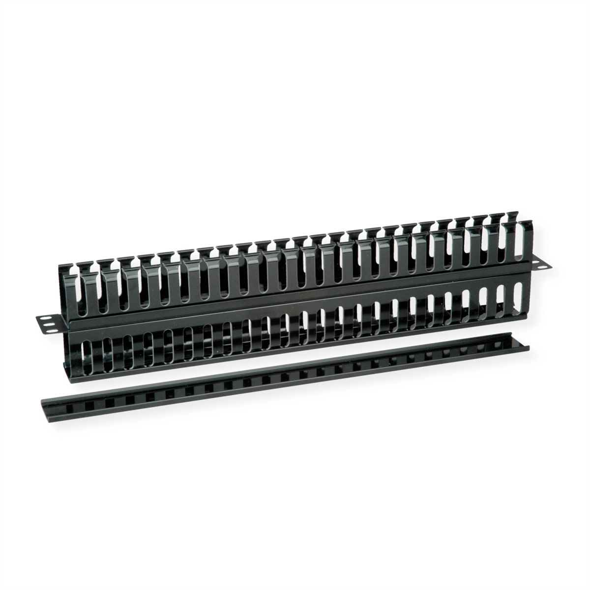 VALUE 19-Zoll-Frontplatte 1 HE, beidseitig mit Kabelkanal, schwarz
