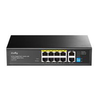 CUDY GS1010P 8-Port Gigabit PoE+ Switch mit 2 Gigabit Uplink Ports 120W