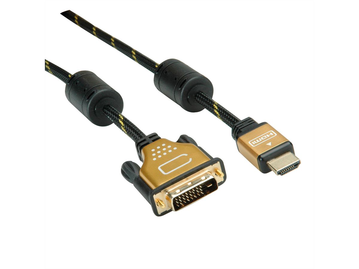 ROLINE GOLD Monitorkabel DVI (24+1) - HDMI, ST/ST, 3 m