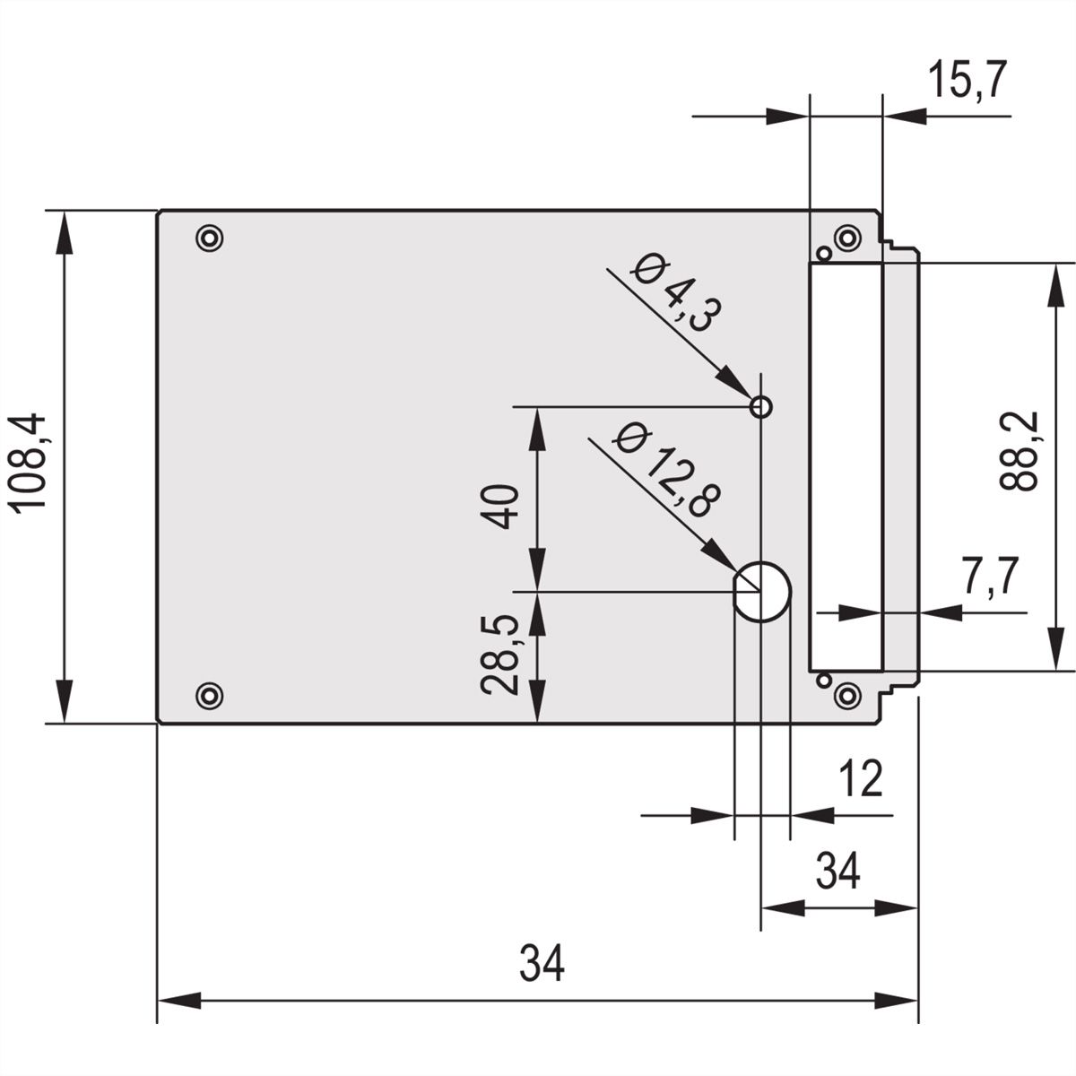SCHROFF Rückwand - RUECKWAND HF-KASSETTE 28TE