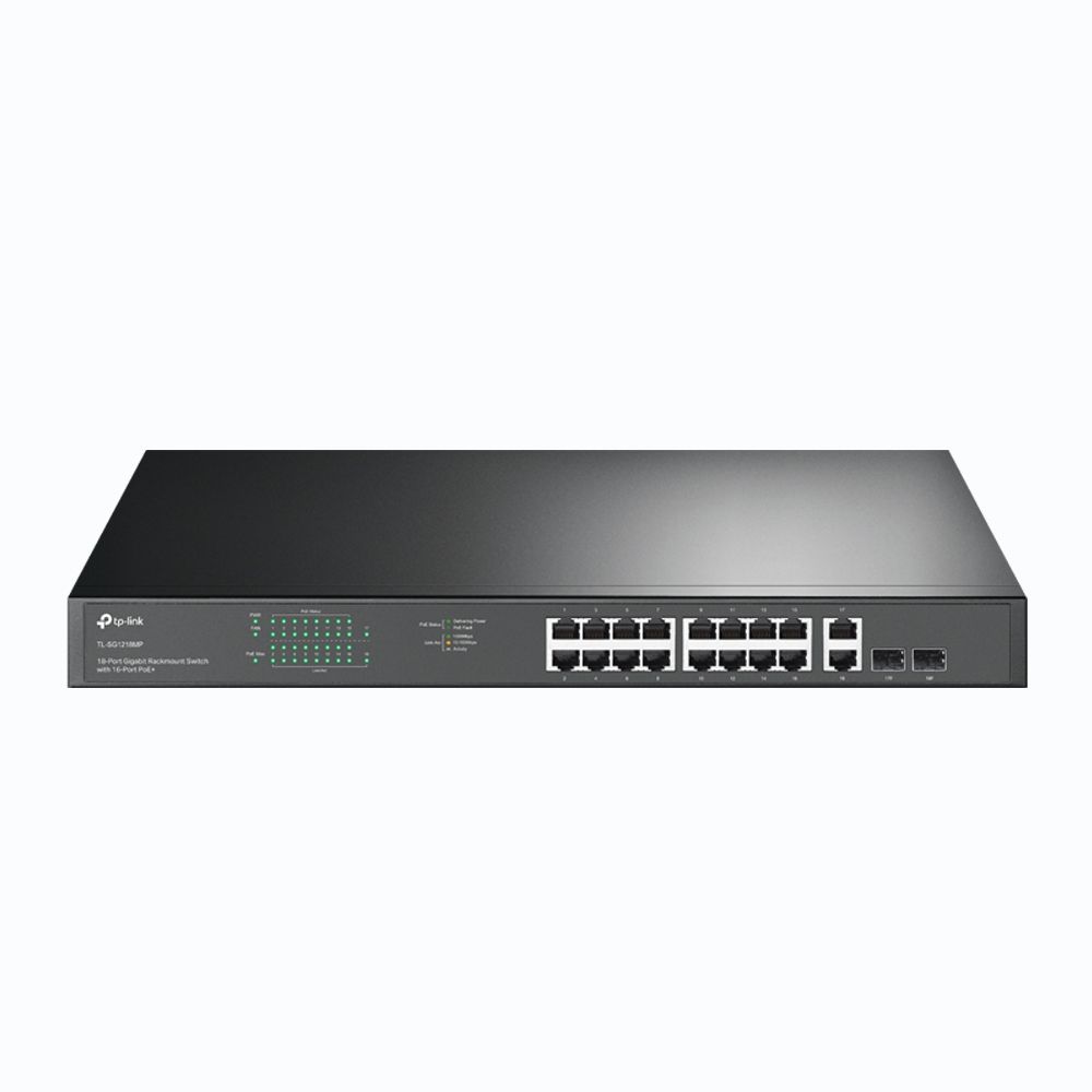 TP-Link TL-SG1218MP Netzwerk-Switch Unmanaged Gigabit Ethernet (10/100/1000) Power over Ethernet (PoE) 1U Schwarz