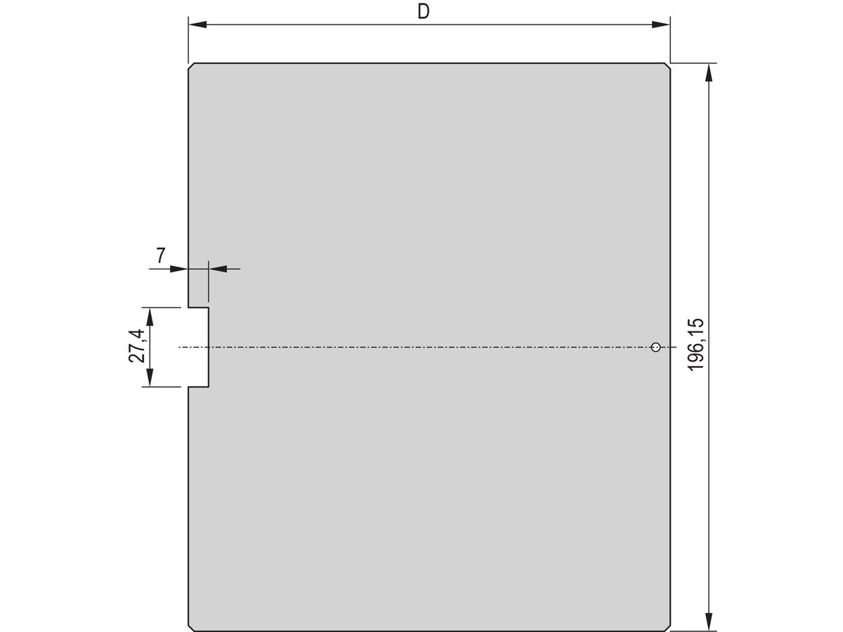 SCHROFF Seitenwand für Kassetten, 6 HE - KAS SEITENBLECH 6HE 227T