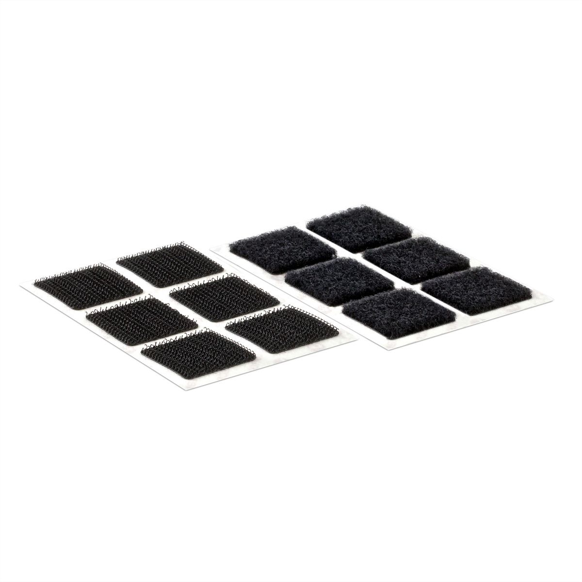 VELCRO® Klettquadrate Selbstklebend, Haken & Flausch 25mm x 25mm x 24 sets Schwarz