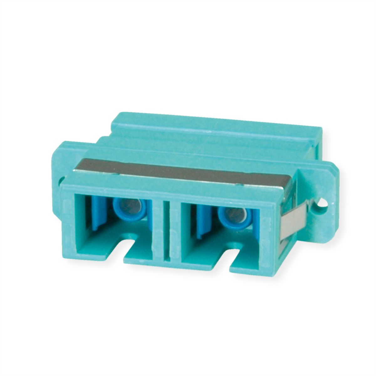 TELEGÄRTNER SC Duplex Kupplung, Multimode, Keramikhülse, Kunststoffgehäuse, türkis