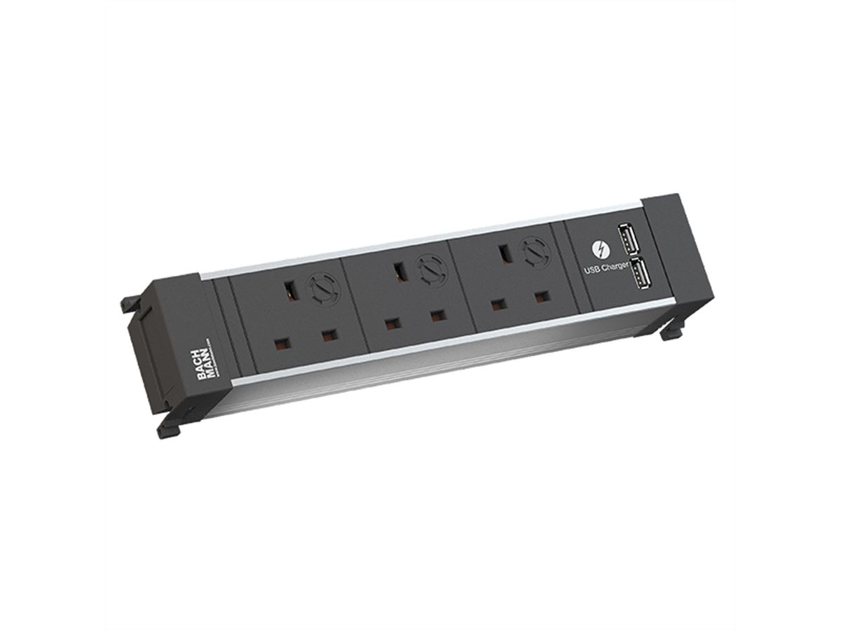 BACHMANN POWER FRAME 3xUK 90° 1xUSB dop 0,2m GST18i3