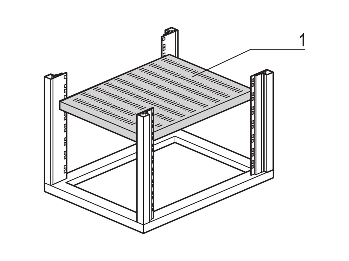 SCHROFF Fachboden stationär (Universal eurorack) - FACHB.UNI.STAT.800B600T 7021