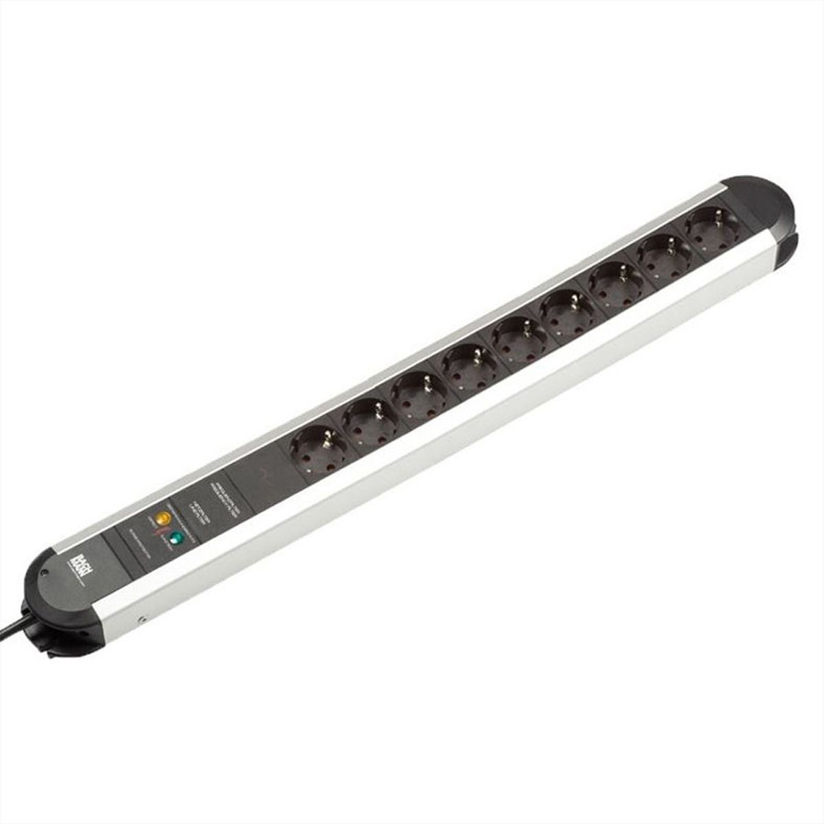 BACHMANN PRIMO Steckdosenleiste 9x Schutzkontakt Aluminium Gerätevollschutz, 1,75 m