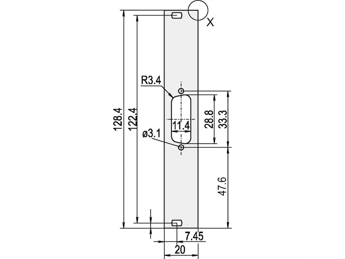 SCHROFF Frontplatten für D-Sub Steckverbinder - TEILFRONTPL.3HE 4TE 1X15 DC