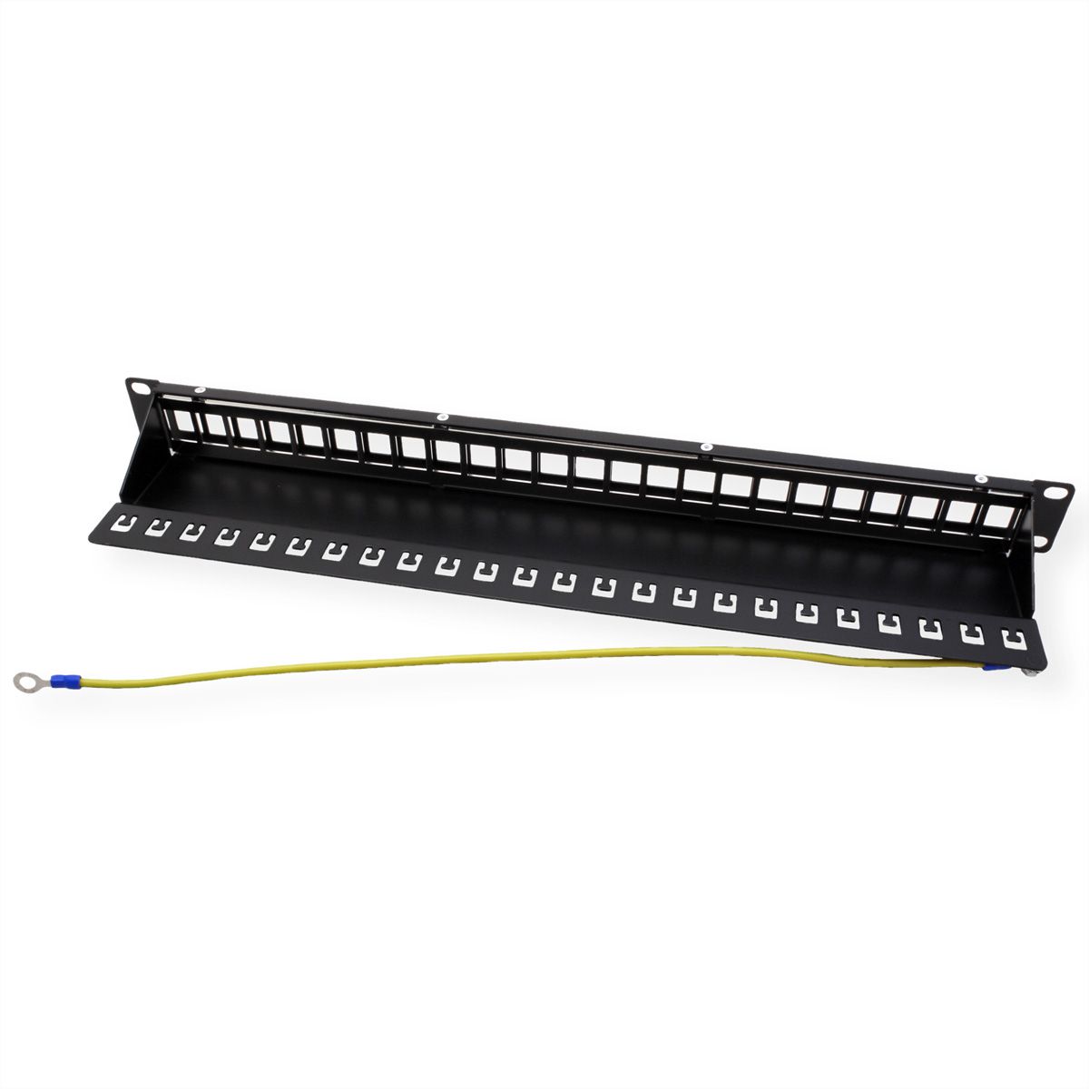 VALUE 19-Zoll-Keystone-Modulträger, 24 Ports, 1HE, geschirmt, schwarz