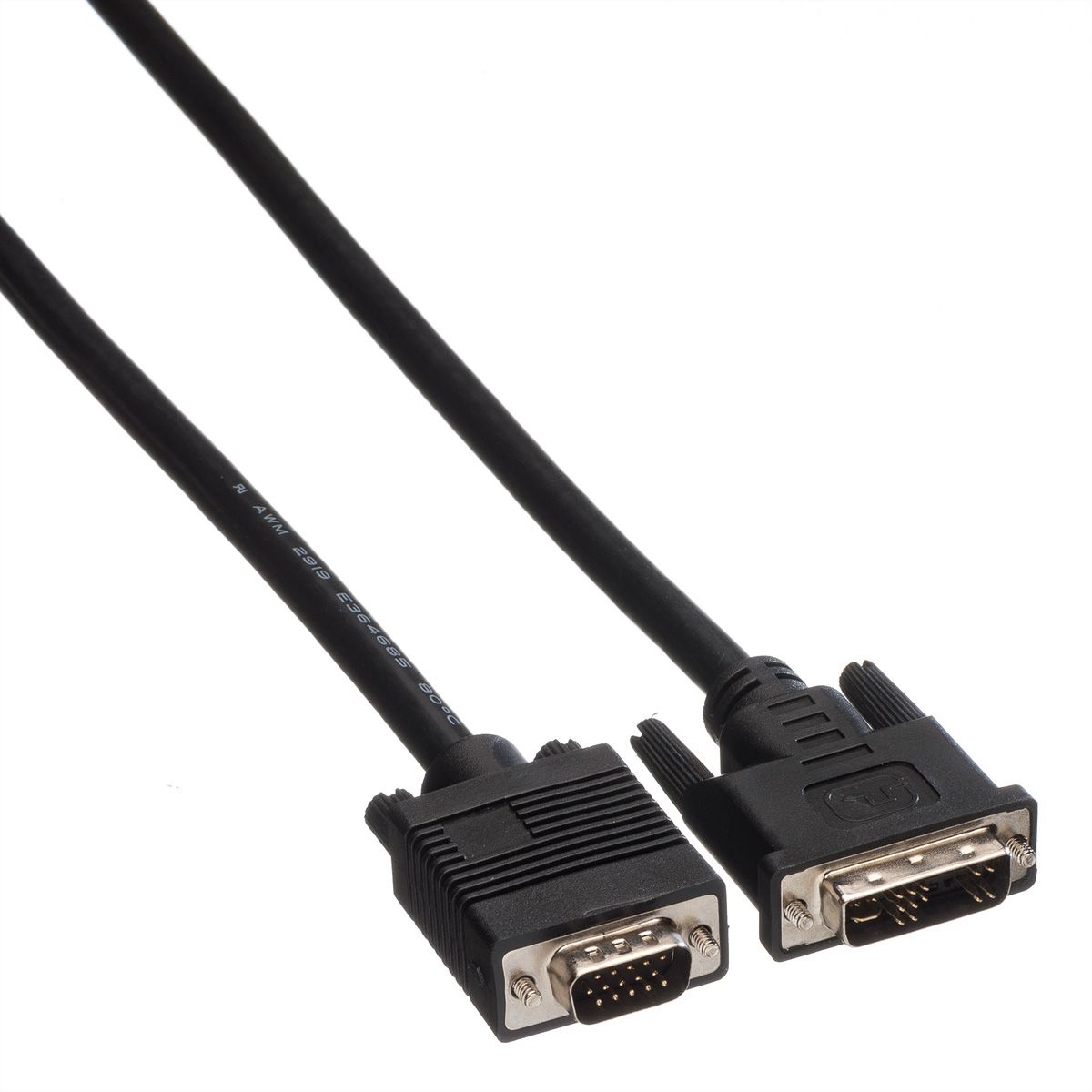 ROLINE DVI-VGA-Kabel, DVI (12+5) ST - HD15 ST, 5 m