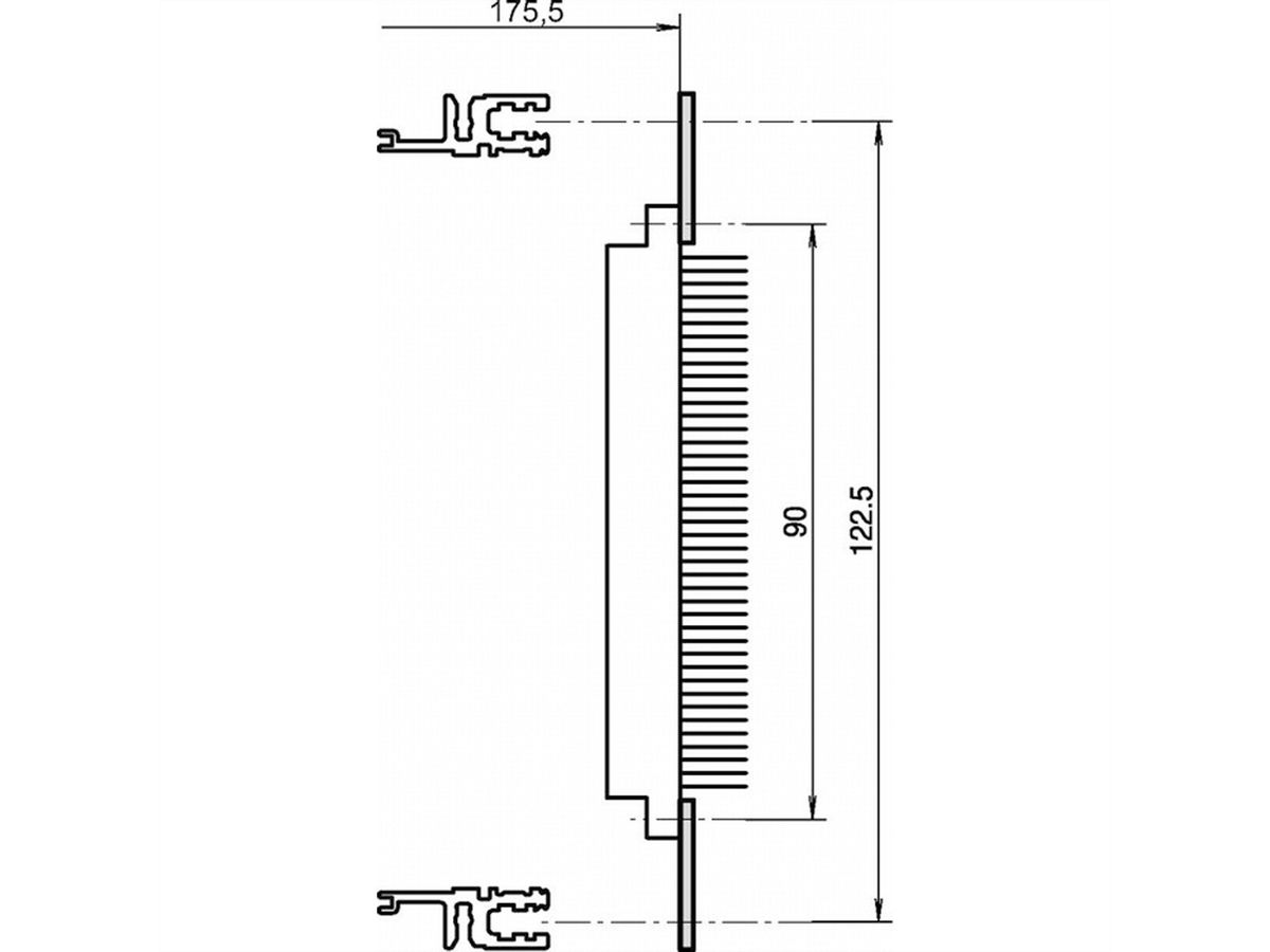 SCHROFF Lochschiene für Steckverbinder nach EN 60603-2 (DIN 41612) - LOCHSCH.84HP F DIN41612 4ST