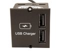BACHMANN USB A/A 15W Doppelcharger , 2x Typ A 5V/2,4A GST18, schwarz, 0,2 m