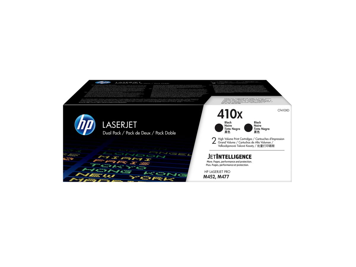 HP 410X 2er-Pack Schwarz Original LaserJet Tonerkartuschen mit hoher Reichweite